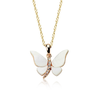 Alibaba Express Gold Charm Necklace Mumbai endearing jewelry gold charm butterfly crystal pendant necklace